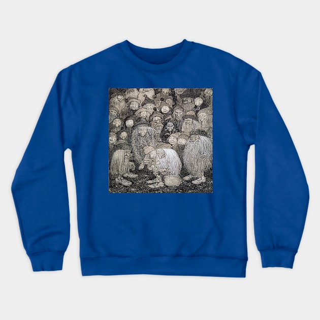 The Trolls and the Youngest Tomte - John Bauer Crewneck Sweatshirt by forgottenbeauty